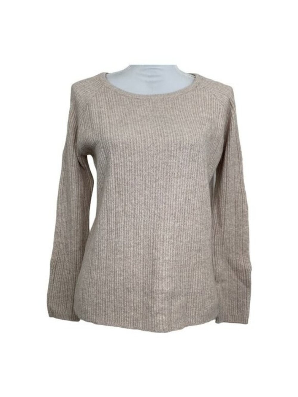 BB Dakota Women's Sweater Small Tan Split Sleeve Knit Top Neutral Fall